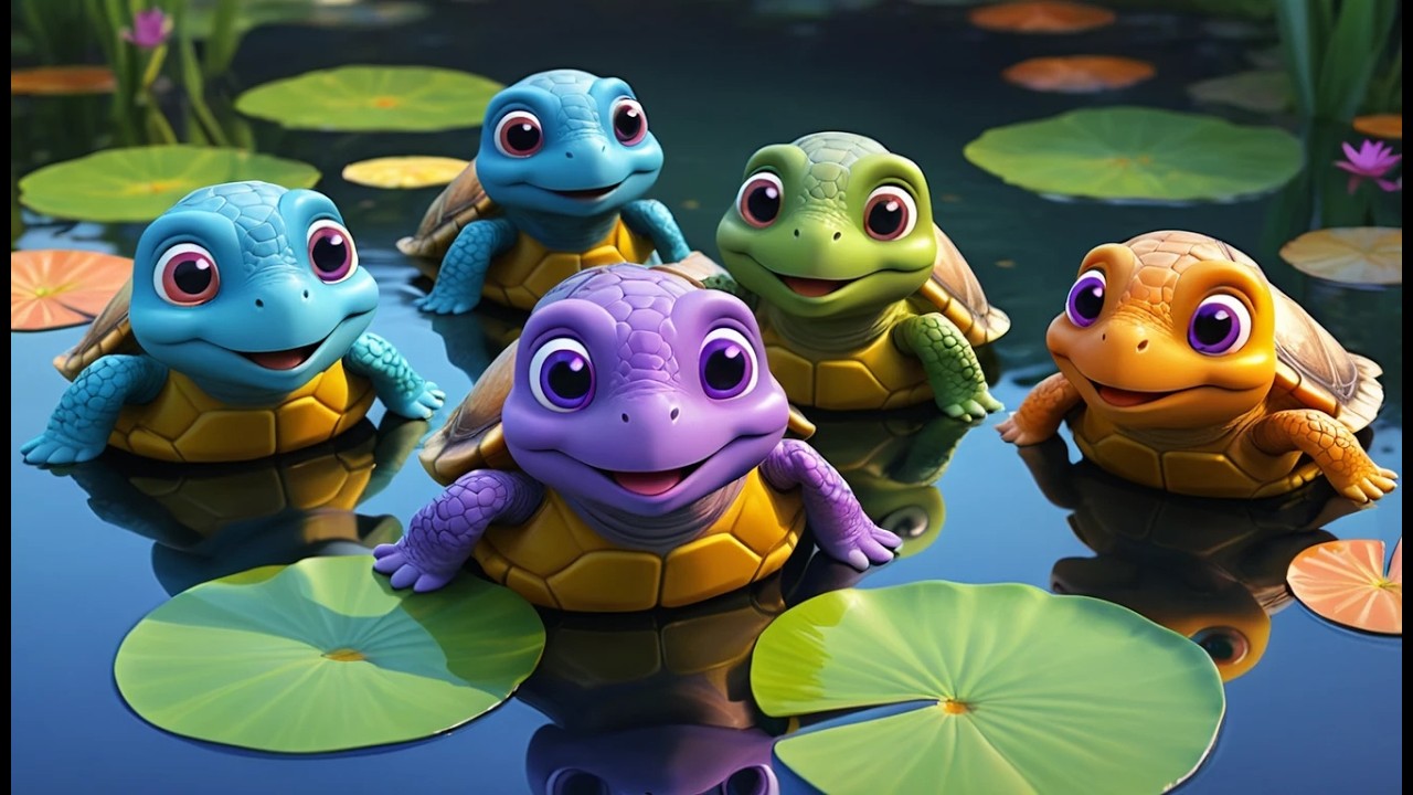 Cinco Tortuguitas Remando Remando Remando | Canción del Mar y Coordinación para Niños