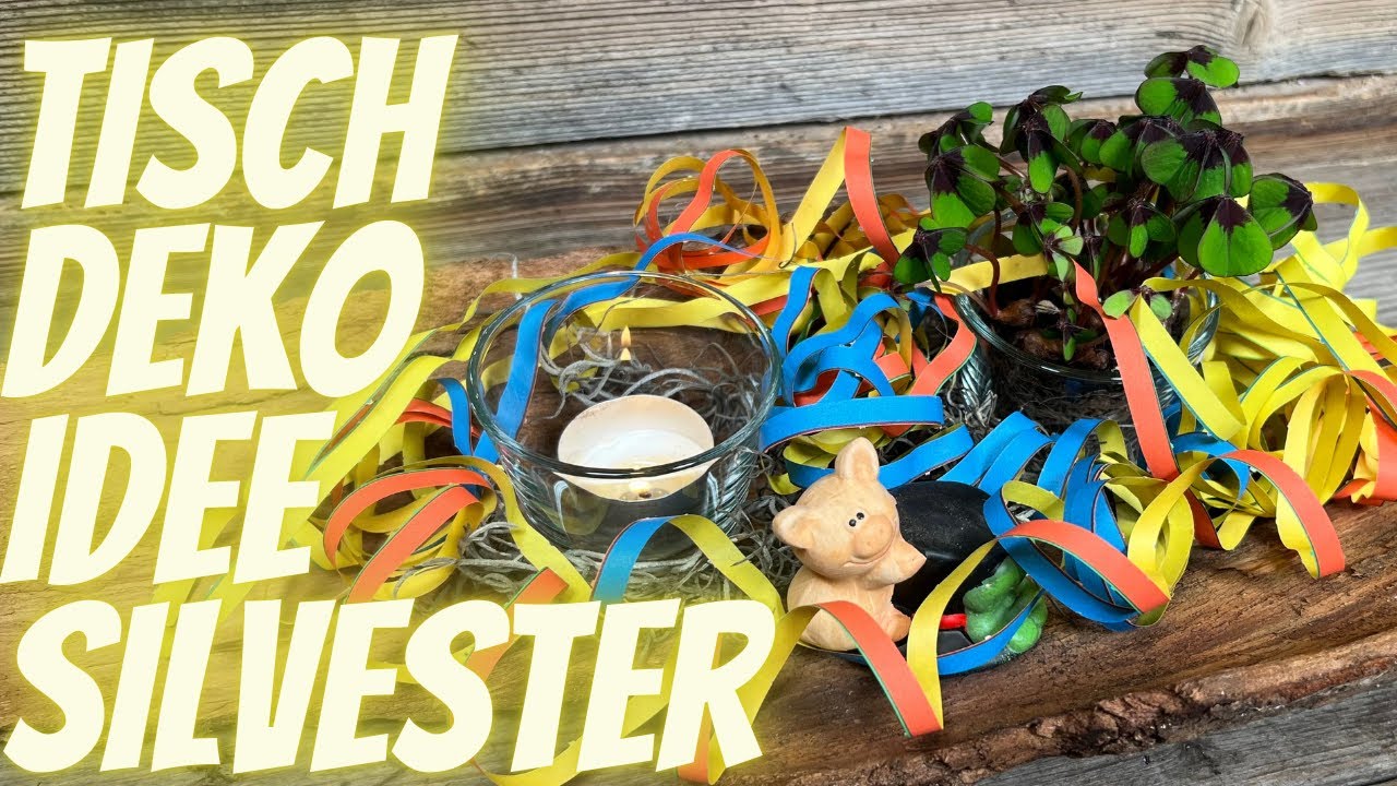 Silvester Tischdeko DIY 🎆 Rustikale Deko auf Rinde | Einfach, G&uuml;nstig & Effektvoll