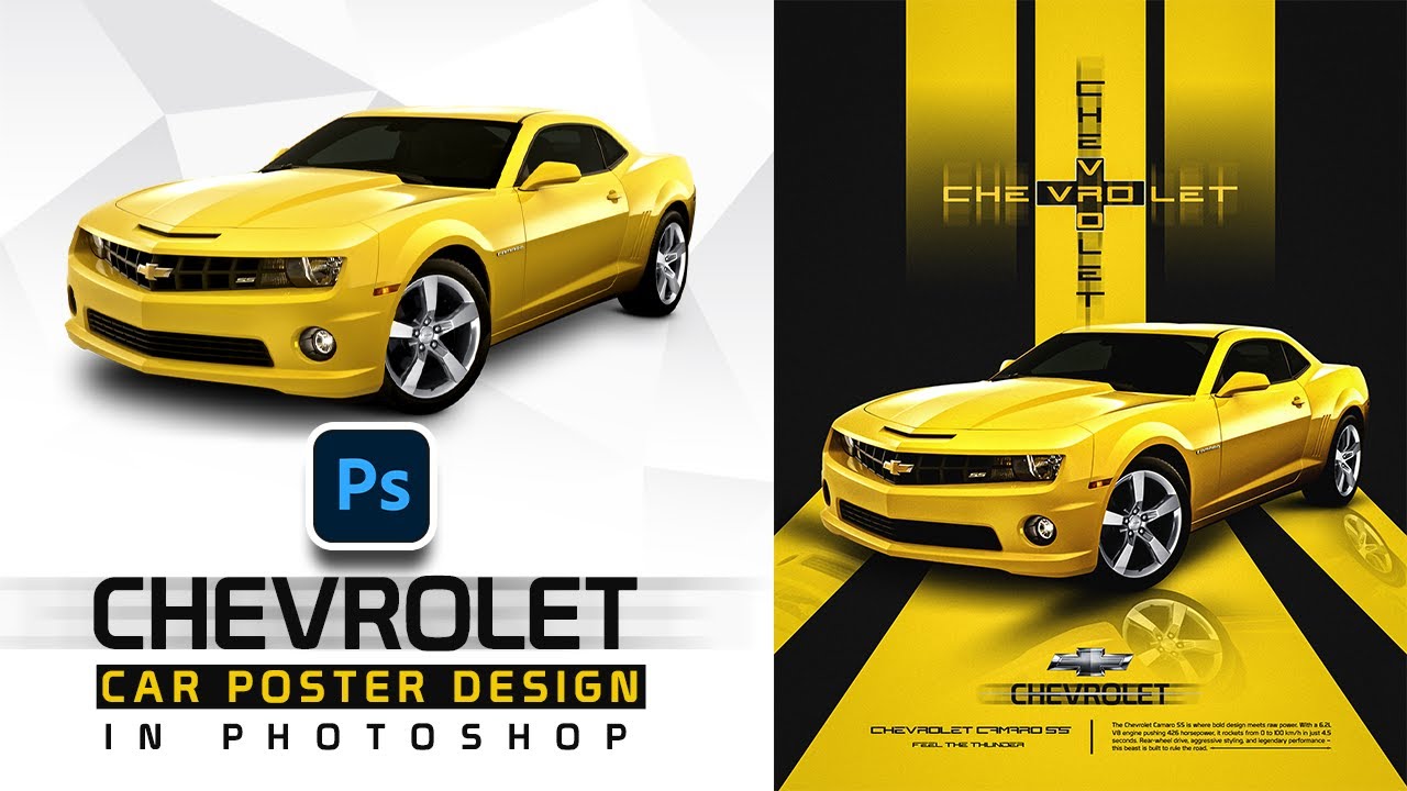 Chevrolet Sports Car Poster Design in Photoshop | Step-by-Step Tutorial