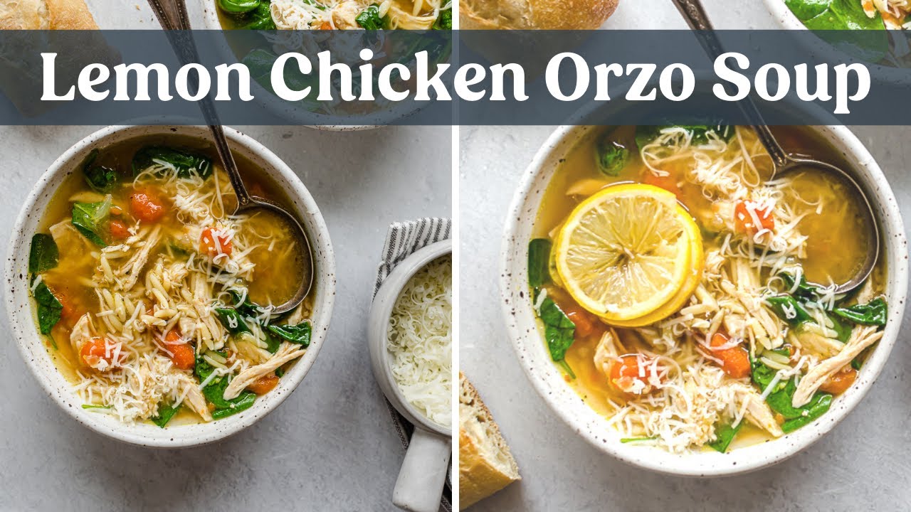 Lemon Chicken Orzo Soup in the Slow Cooker!