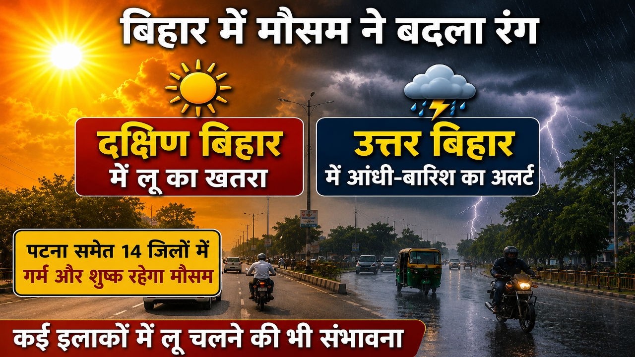 Bihar Weather Alert: दक्षिण बिहार में लू का खतरा, उत्तर बिहार में आंधी-बारिश का अलर्ट
