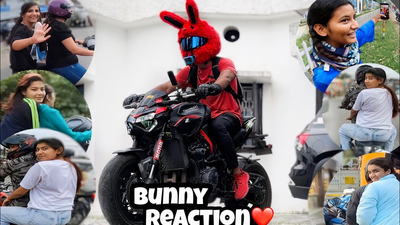 🐰Bunny Helmet Crazy Reaction! First Time in India | Bunny Helmet on Kawasaki Z900 #z900 #bunny