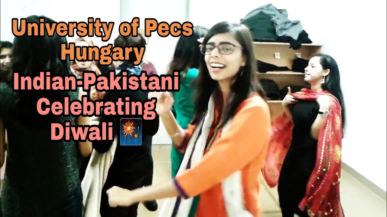 Indian Pakistani celebrating Diwali in University of Pecs Hungary