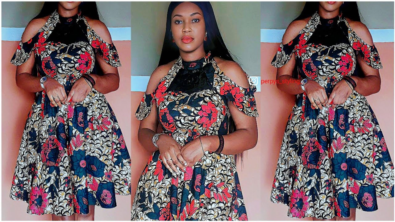 HOW TO CUT & SEW TRENDY HALTER NECK DRESS WITH COLD SHOULDER CAPE SLEEVE #beginnerfriendly
