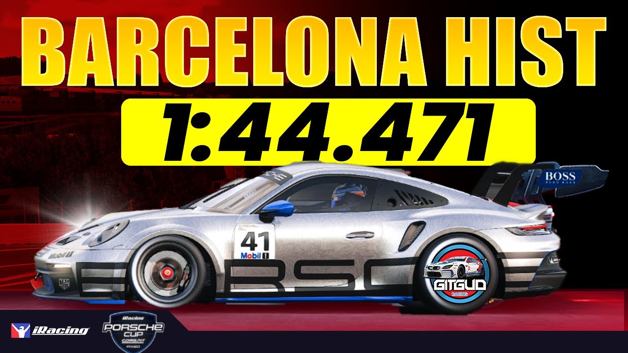iRacing Porsche Cup BARCELONA Исторический путеводитель по трассе - 1:44.471
