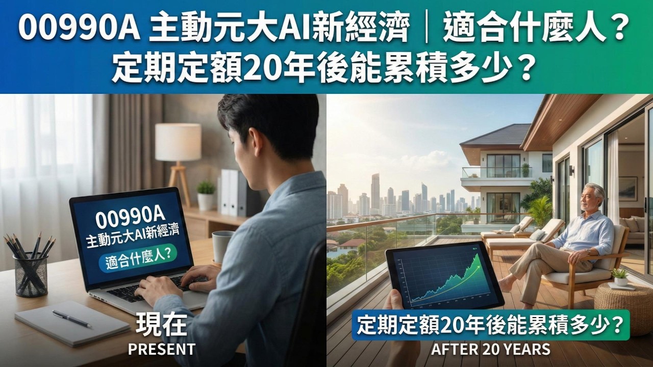 00990A主動元大AI新經濟｜適合什麼人？定期定額20年後能累積多少？