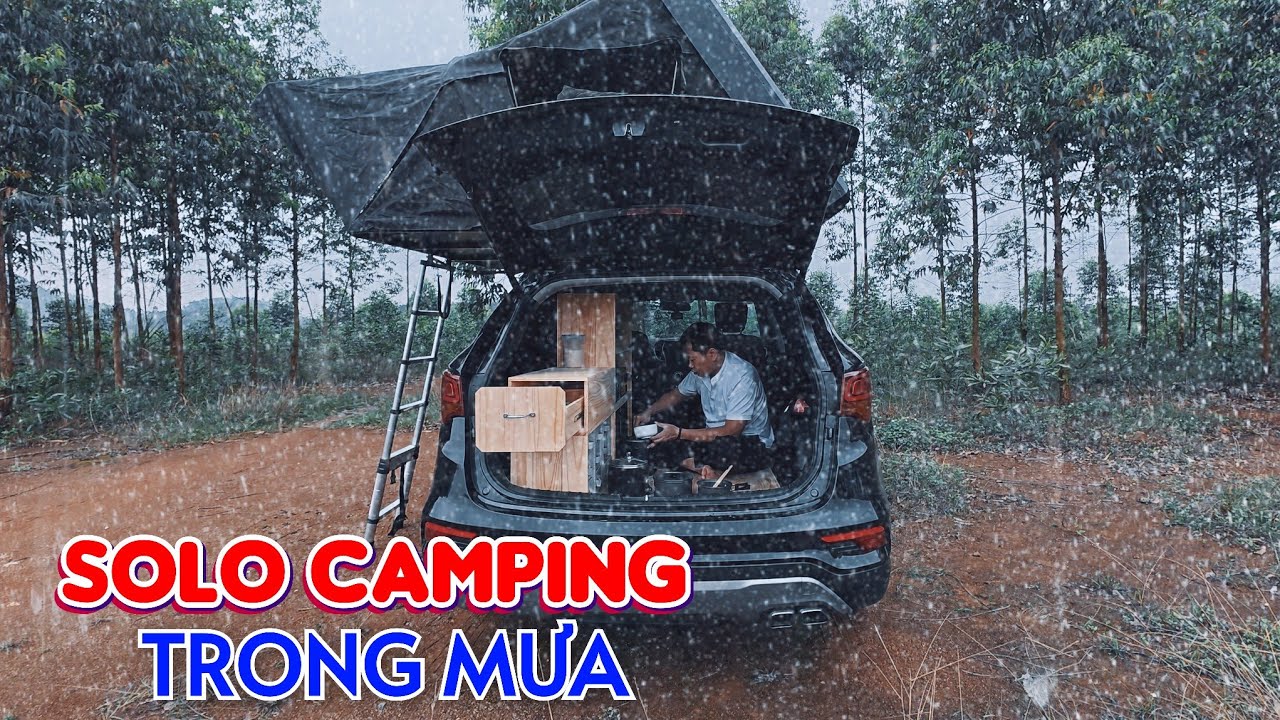 Solo Camping Giữa Cơn Mưa | Với SUV Santafe Độ Mobihome có Lều Nóc