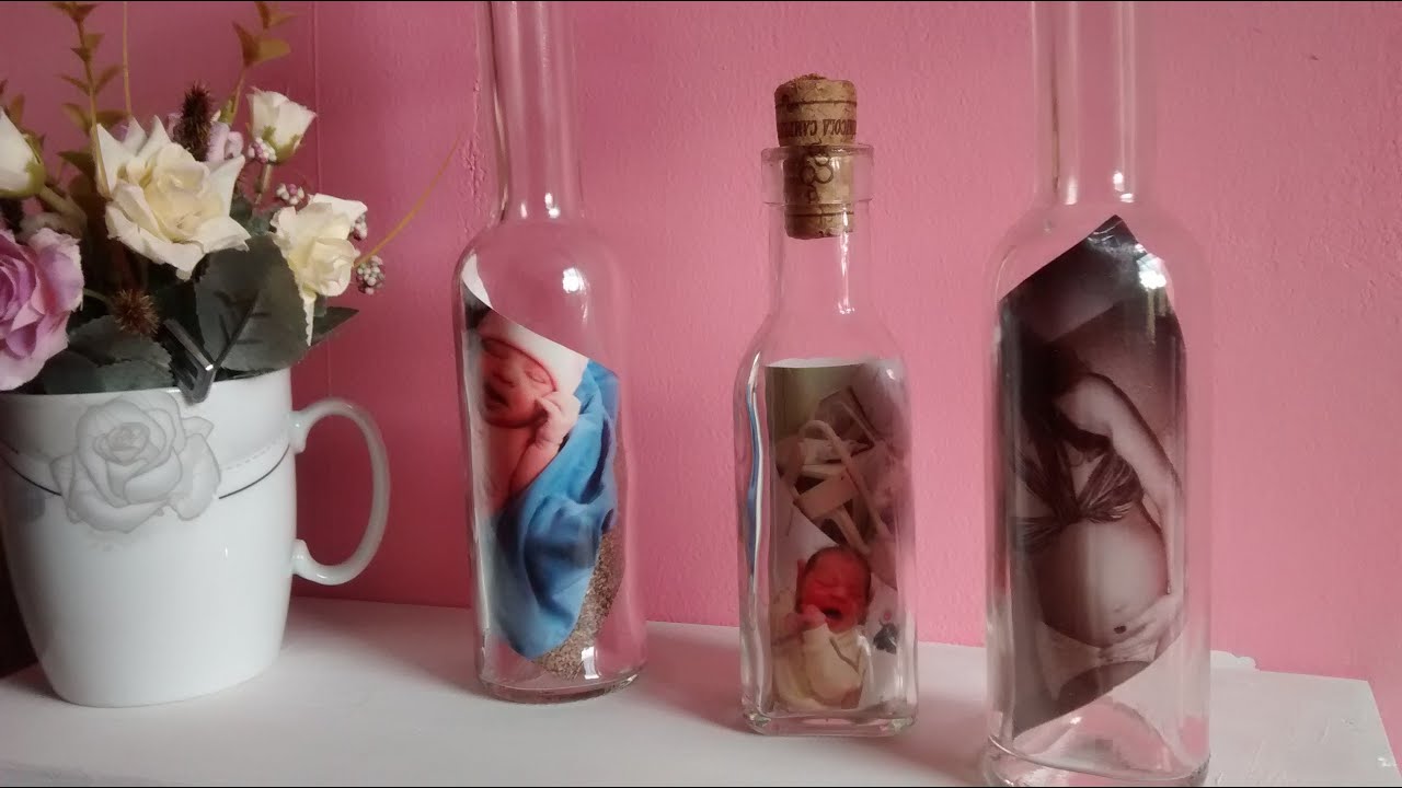 Como Fazer Porta retrato de Garrafa de Vidro