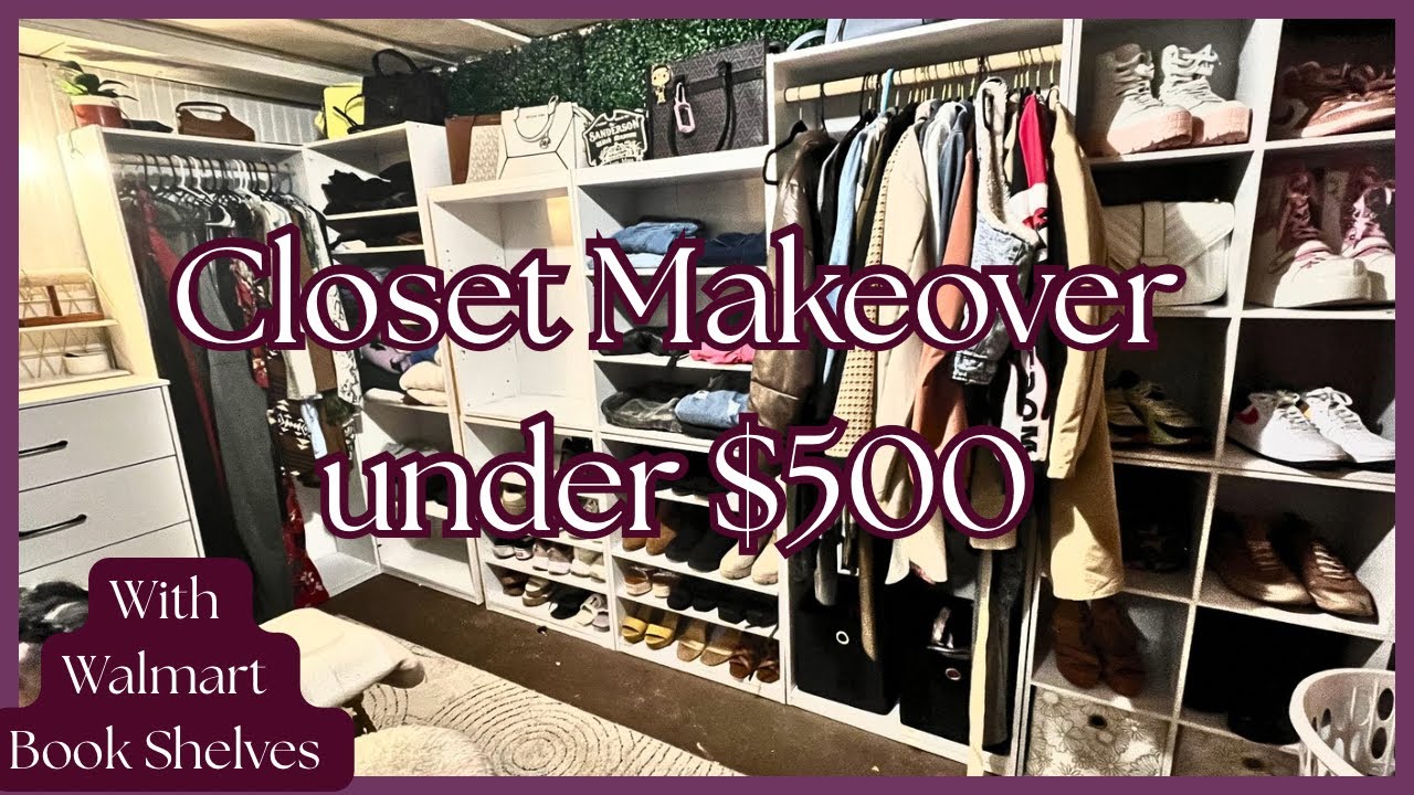 DIY Walk In Closet Makeover | Walmart Bookshelves | Easy and Affordable | Under $500