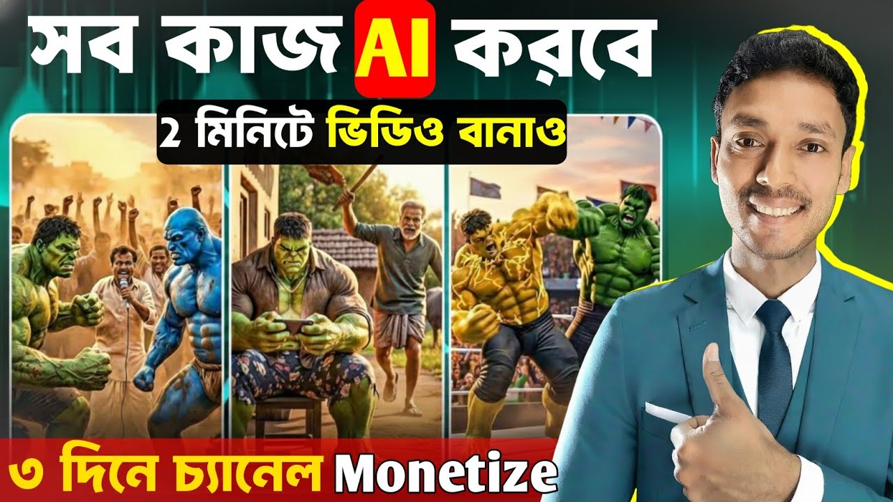 😍AI দিয়ে Hulk এর ফানি ভিডিও তৈরি করুন 🤑 How To Make Hulk AI Video Using VEO 3 FREE