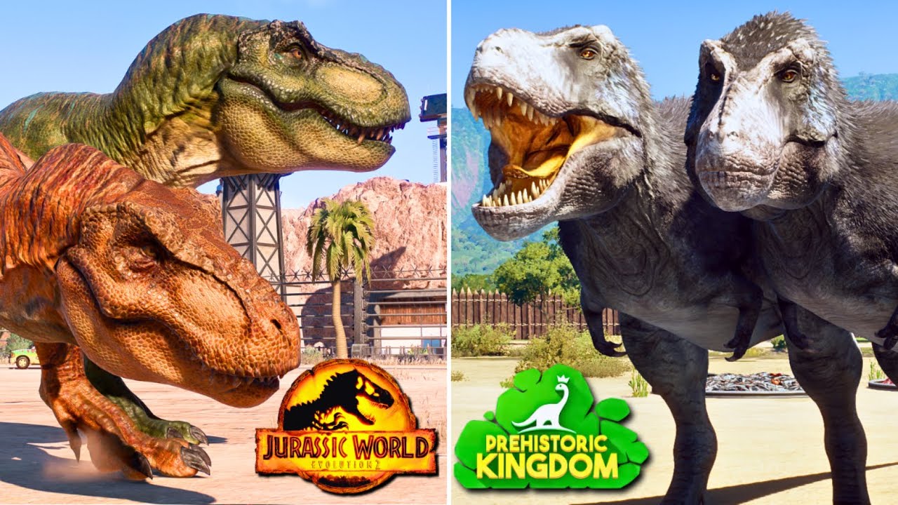 🔥DINOSAUR INTERACTION ANIMATIONS Comparison | JWE2 vs PREHISTORIC KINGDOM