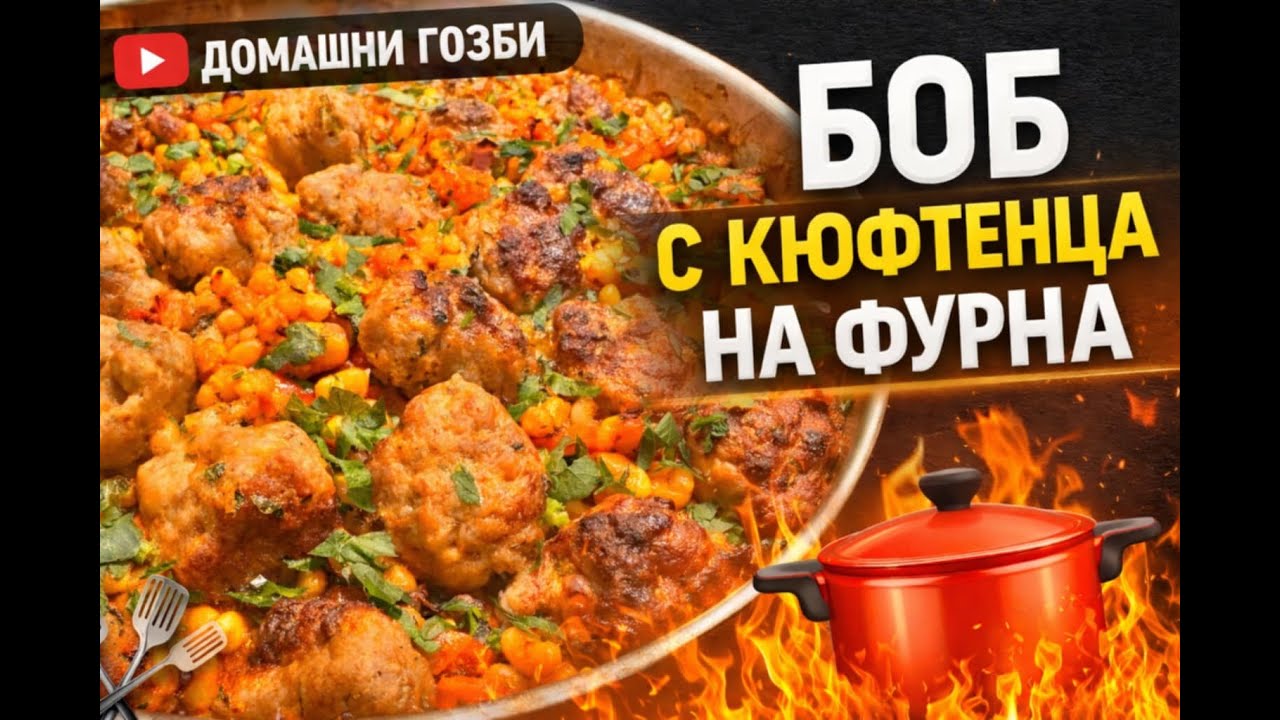 Боб с кюфтенца на фурна . Много лесен и вкусен