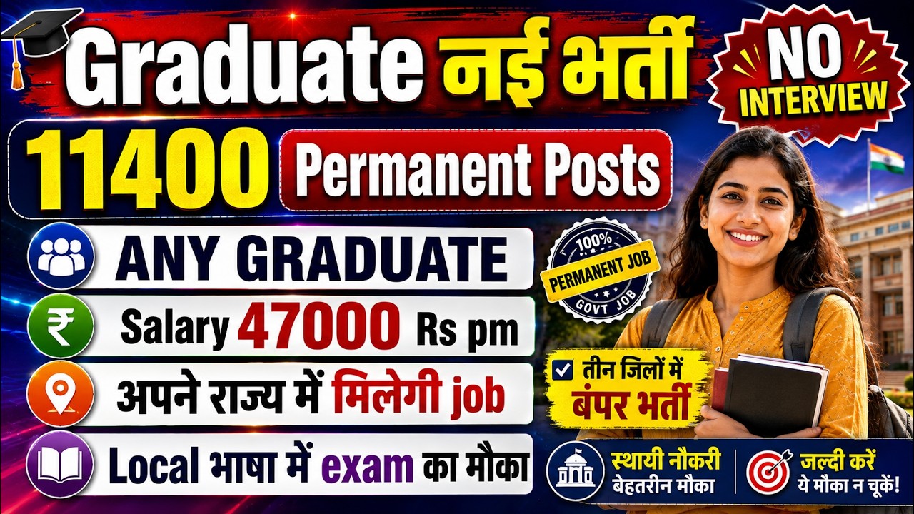 11403 PERMANENT POSTS, ANY GRADUATE RECRUITMENT 2026, ALL DETAILS