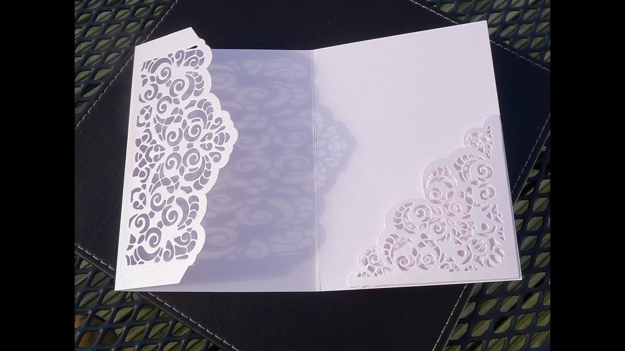 beautiful , budget, lacy pocket fold invitation wallet