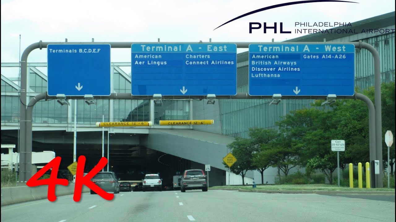 ⁴ᴷ Philadelphia International Airport Access Road northbound [4K VIDEO]