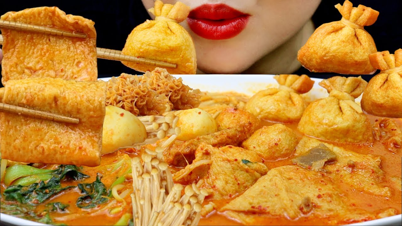 ASMR HOT POT EATING SOUNDS | MUKBANG
