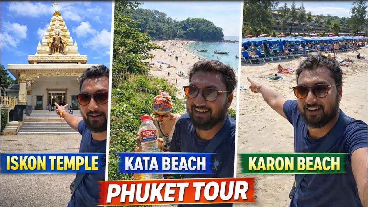 ISKCON Temple Phuket 🙏 | Kata Beach & Karon Beach Lift Ride | Thailand Vlog Day 15