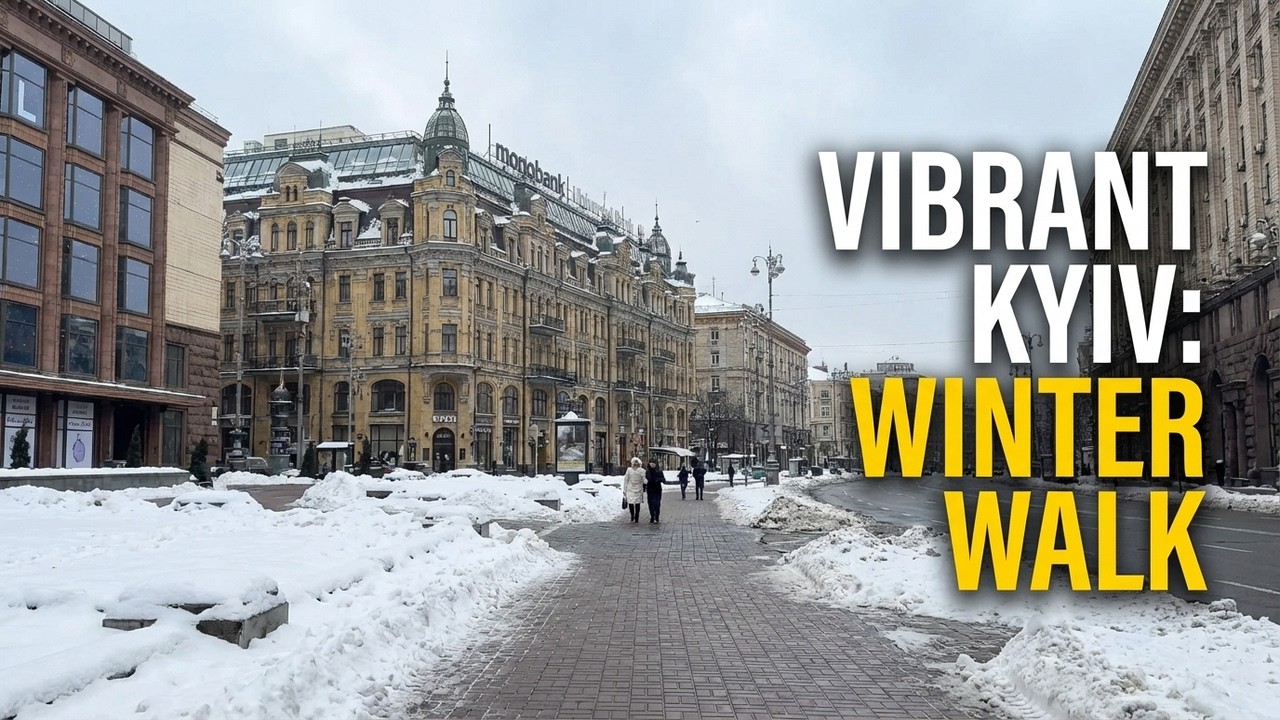 Vibrant Kyiv 🇺🇦 Walking Down Khreshchatyk Street (No Talking) 4K 2026 Febryary