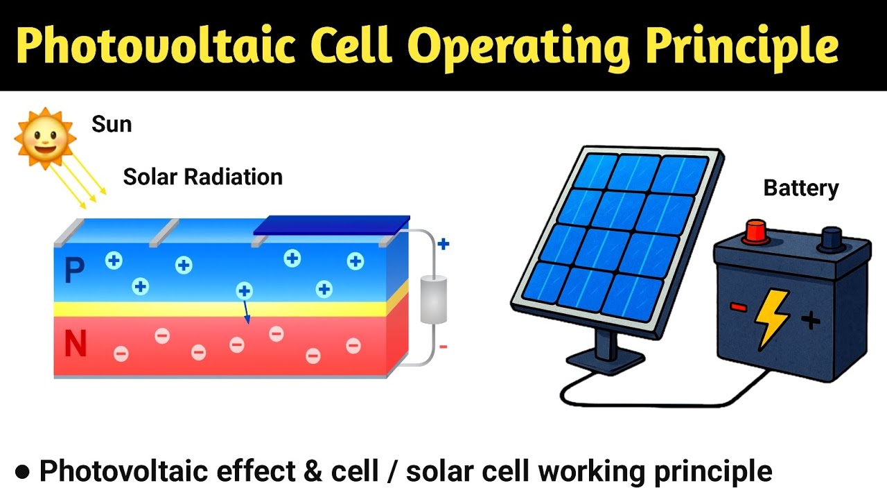 photovoltaic cell | photovoltaic effect | solar cell construction and working | working principle 