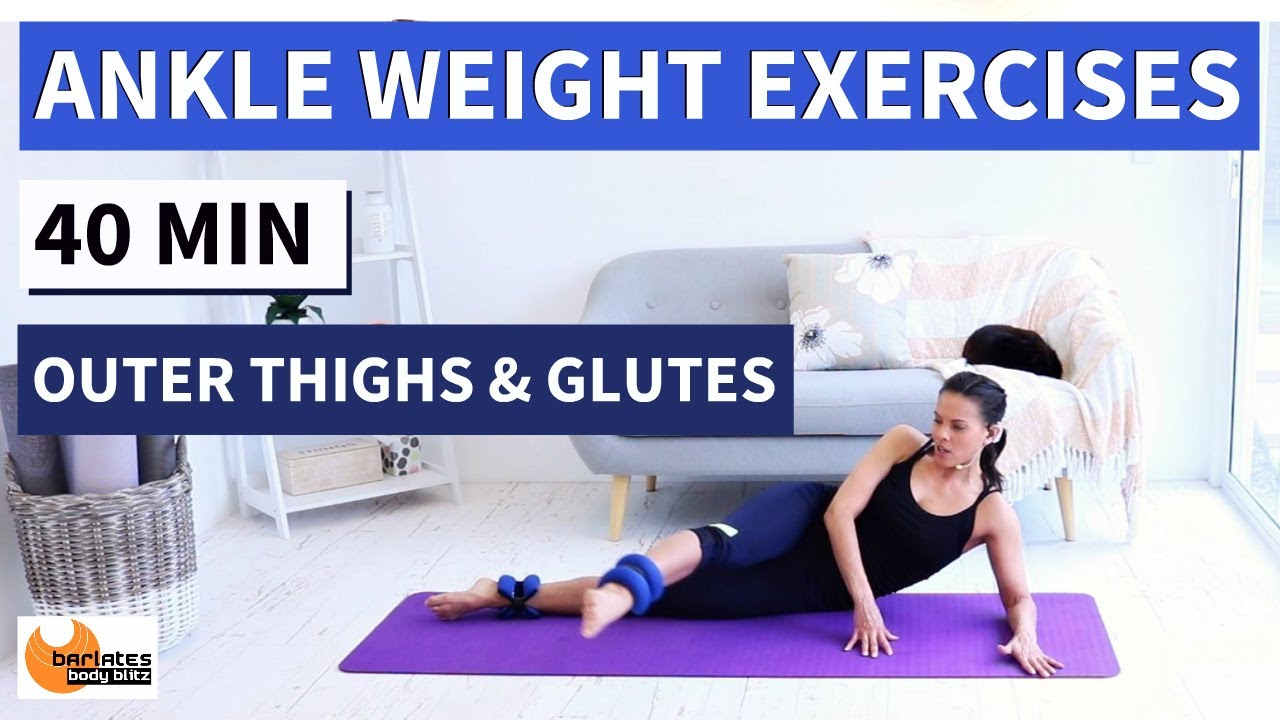 LEG EXERCISES WITH ANKLE WEIGHTS AT HOME // OUTER THIGHS AND GLUTES // No Repeat //  INTENSE!