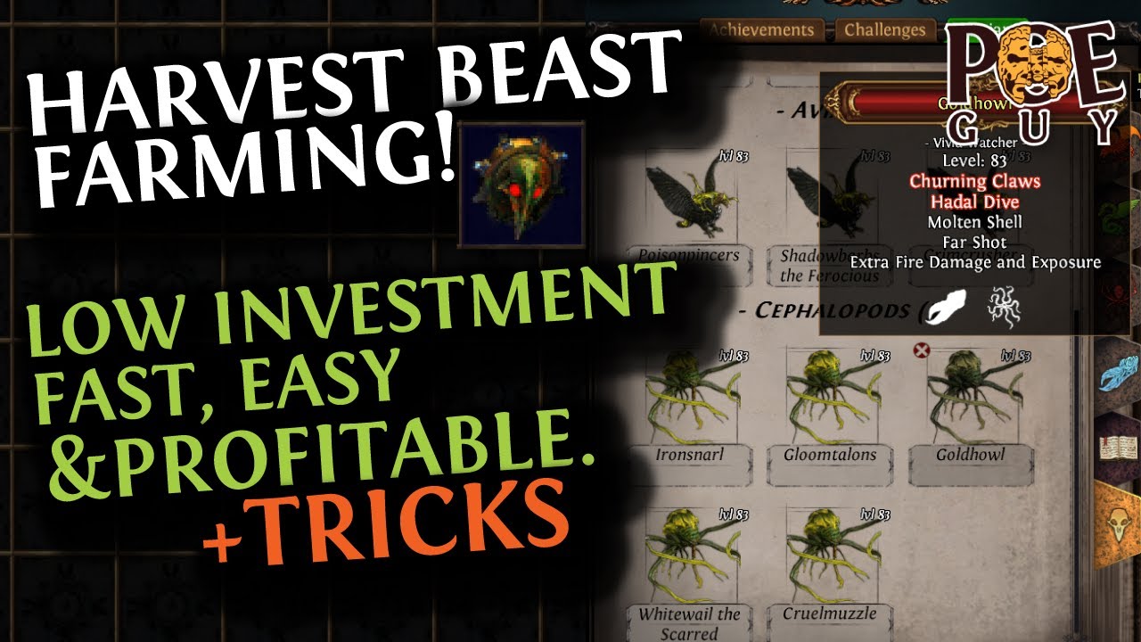 POE 3.26 - BRAINLESS FARMING - HARVEST BEASTS - // Low Investment, Easy to do and Rewarding.