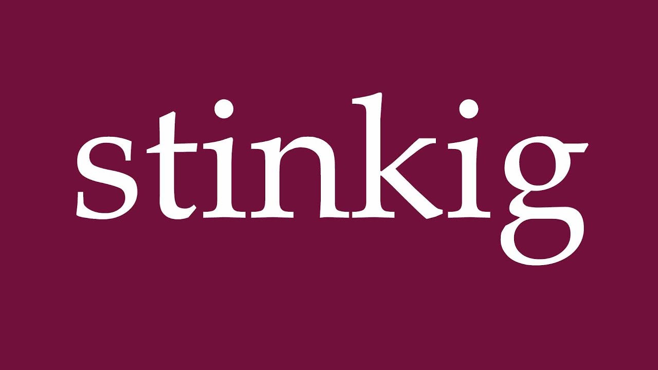How to Pronounce ''stinkig'' (stinky) Correctly in German