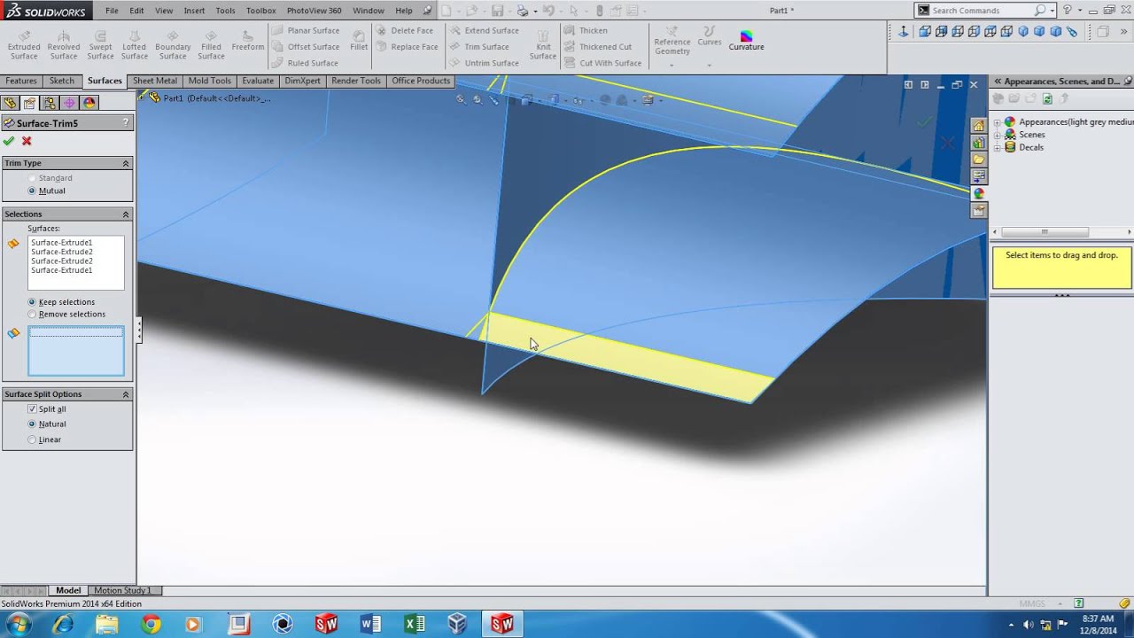 SolidWorks Surface Trim Tutorial