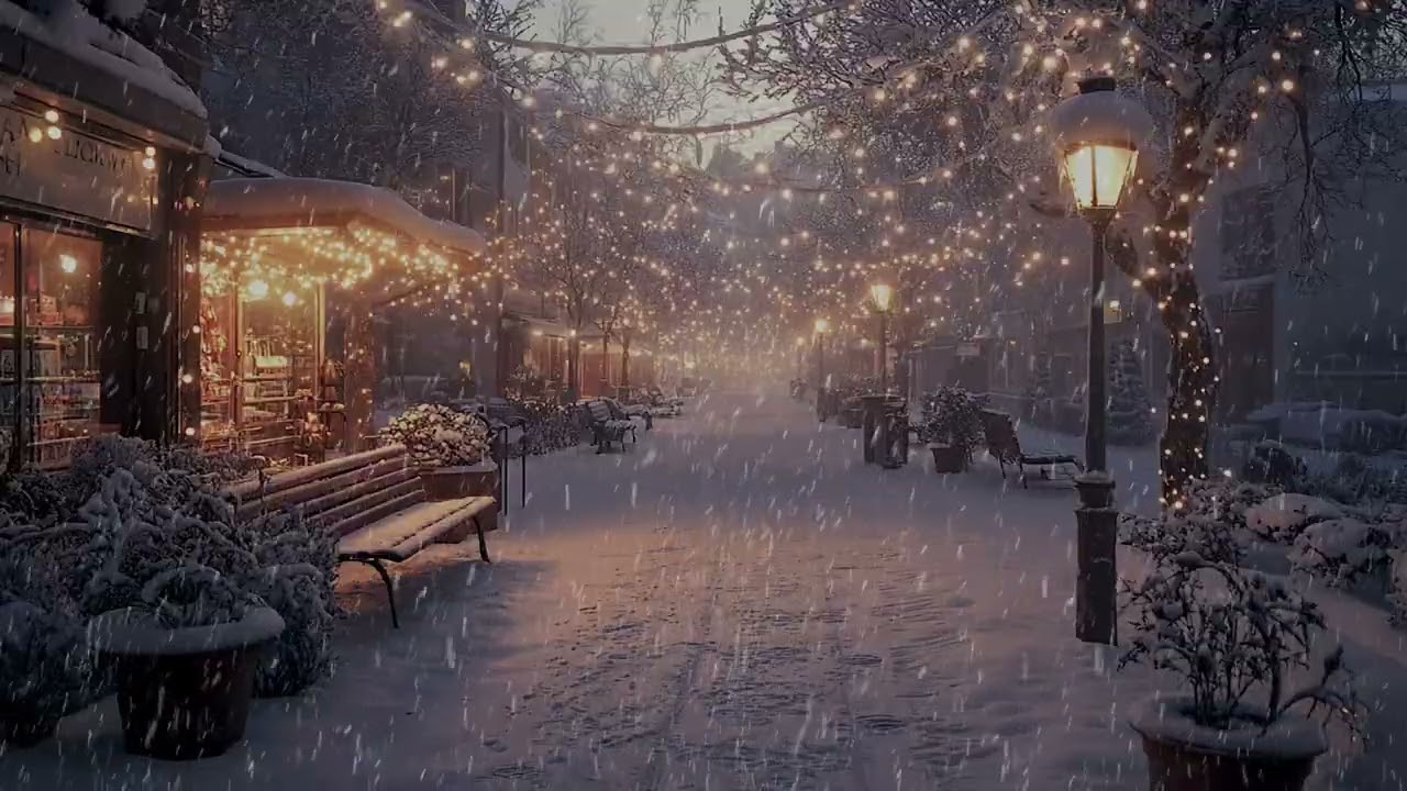 A Long Winter Morning Scene Where Snow Moves Gently Across Nature