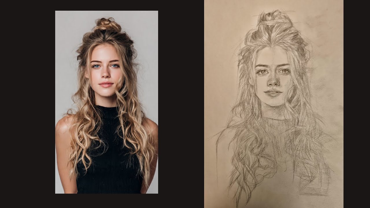 How to Draw a Realistic Portrait Step by Step  drawing with me 