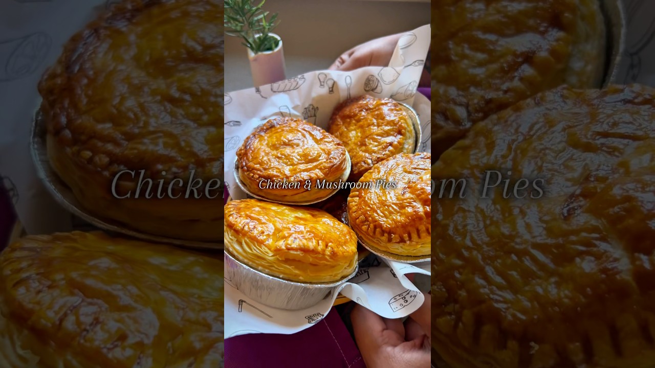 Welcome to episode 3 of my pie series - today we are making these creamy chicken and mushroom pies ✨