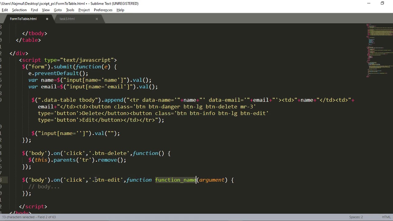 How to Add, Edit, Delete, Update data in table using JQuery