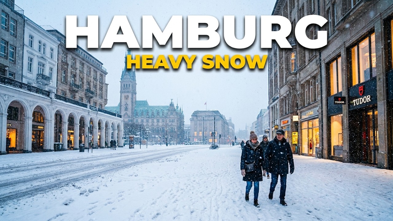 Walking Through the Snowstorm in Hamburg, Germany🇩🇪: A Winter Walking Tour