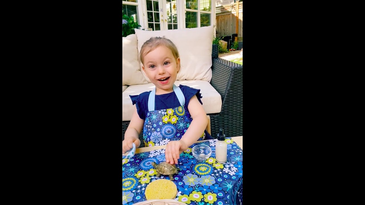 2-year-old polishing metal: Amazing attention span!