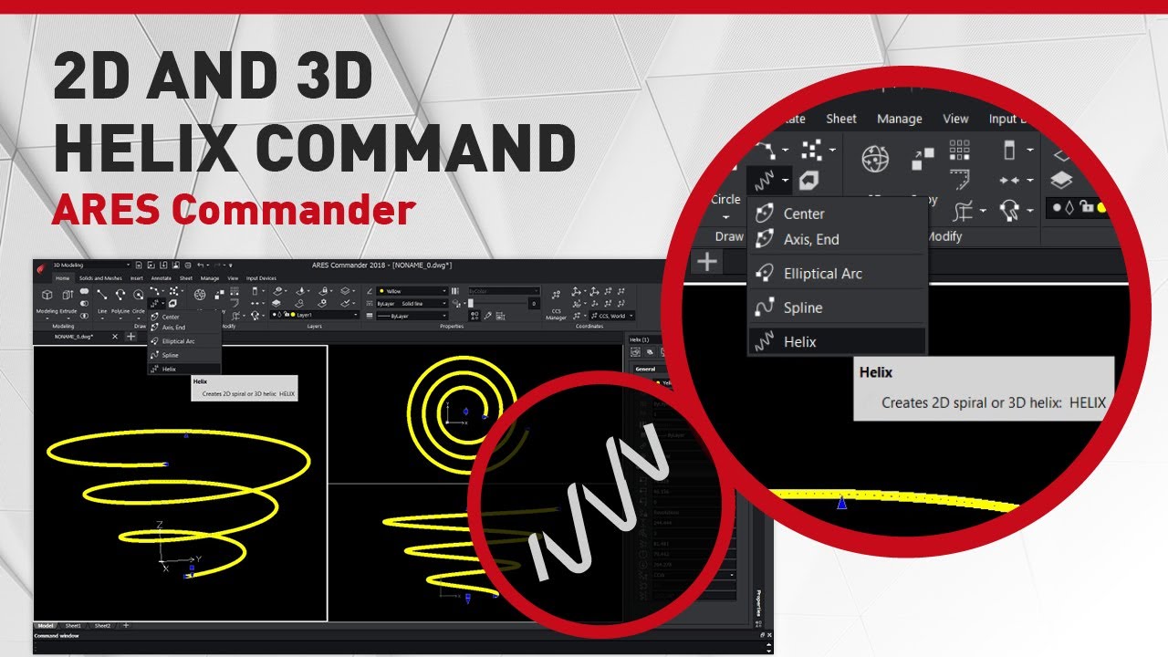 2D and 3D HELIX Command | ARES Commander
