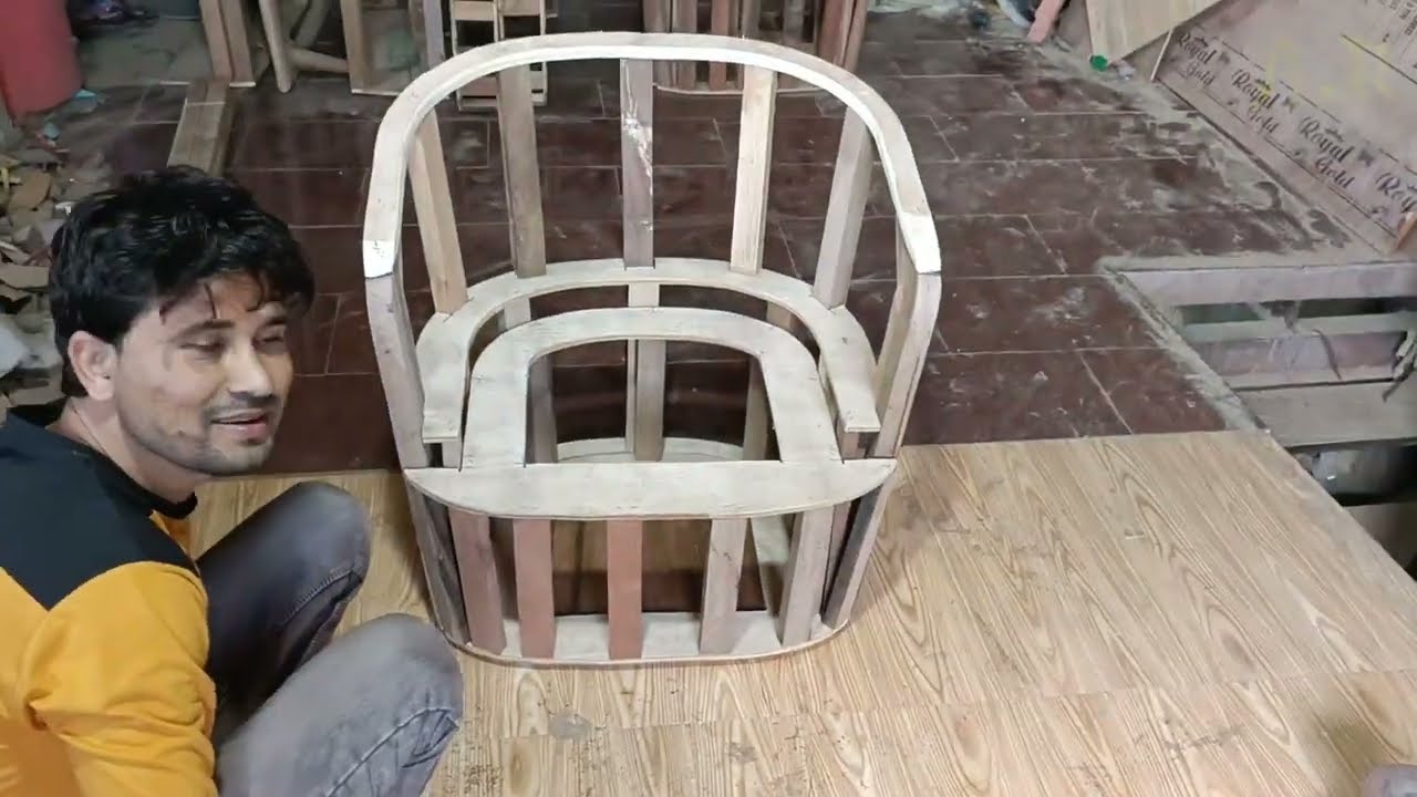 how to make Ritz chair wood structure new design tutorial