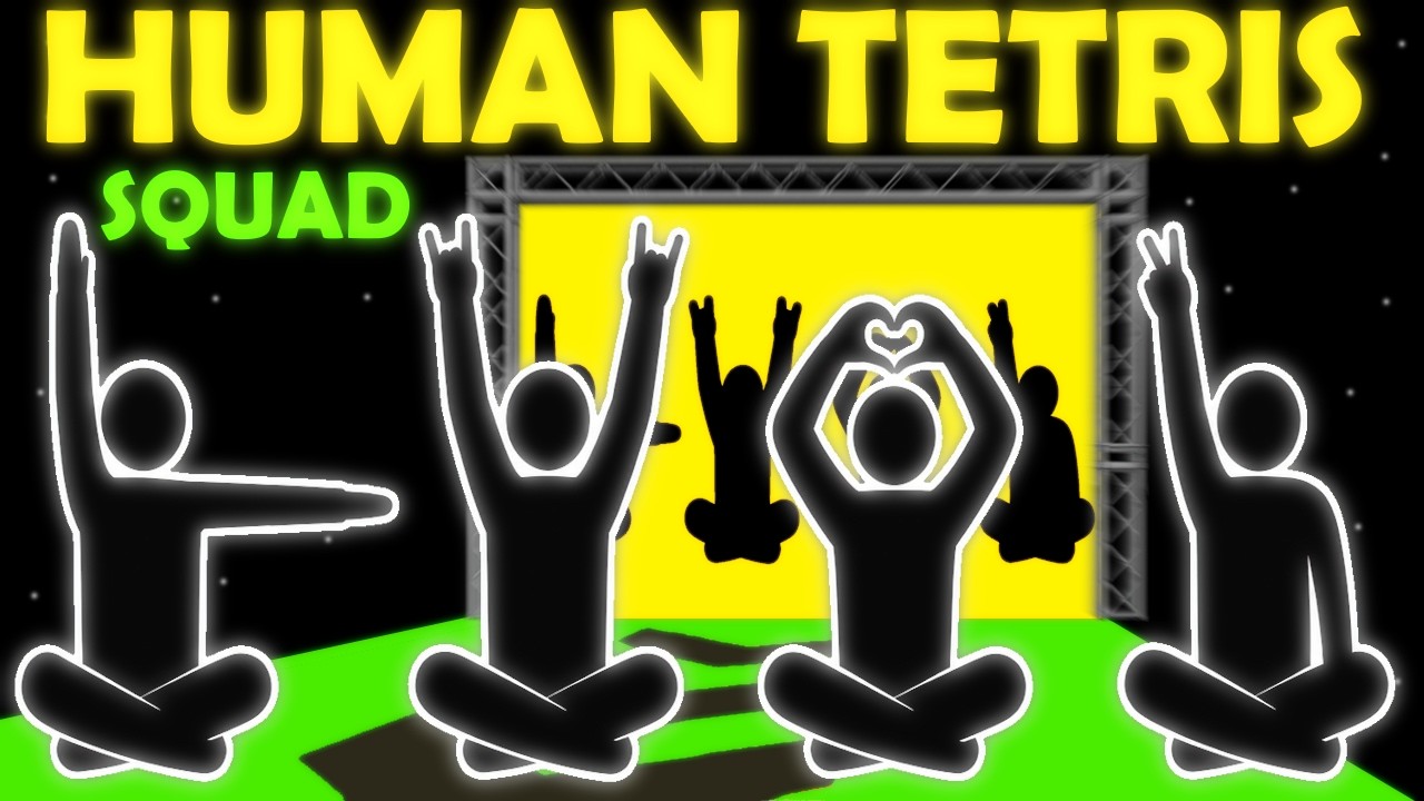 Human Tetris x SQUAD | Невозможная интерактивная версия на 4 игроков