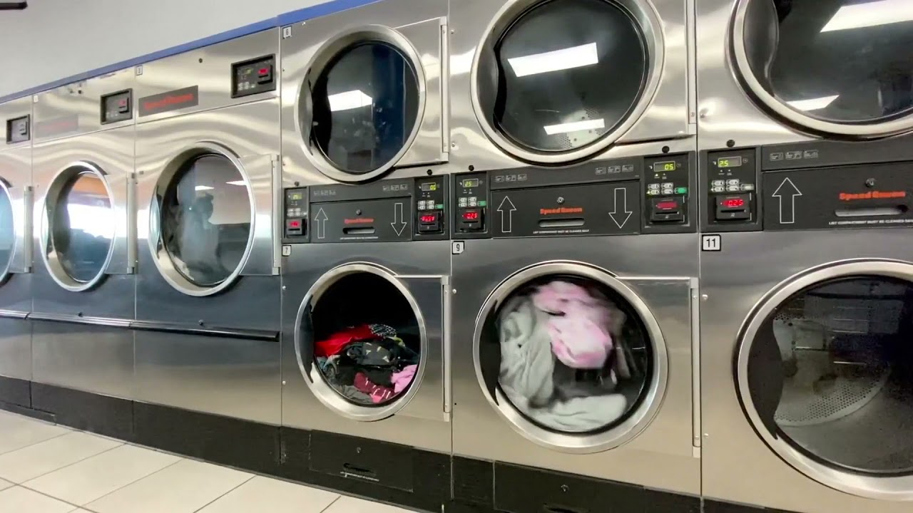 ASMR LAUNDROMAT WASHING MACHINE DRYER SOUNDS RELAXING AMBIENCE