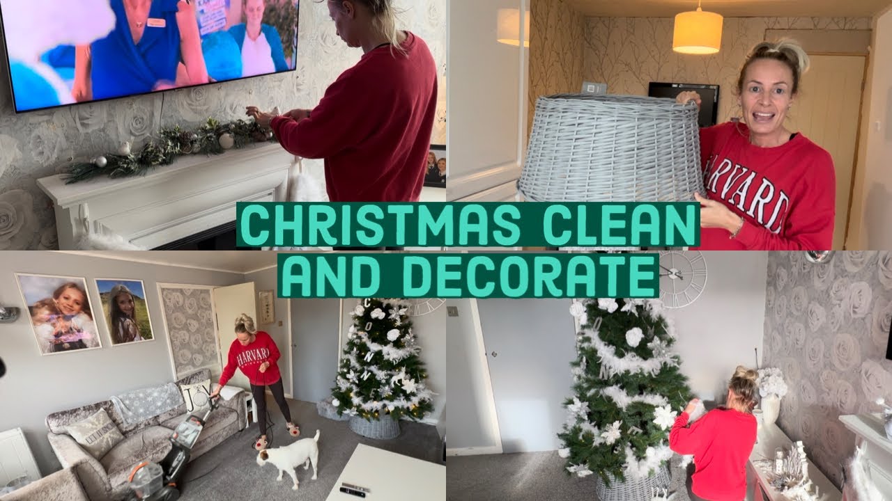 Clean and decorate with me for Christmas 2023 real life uk mom of 2