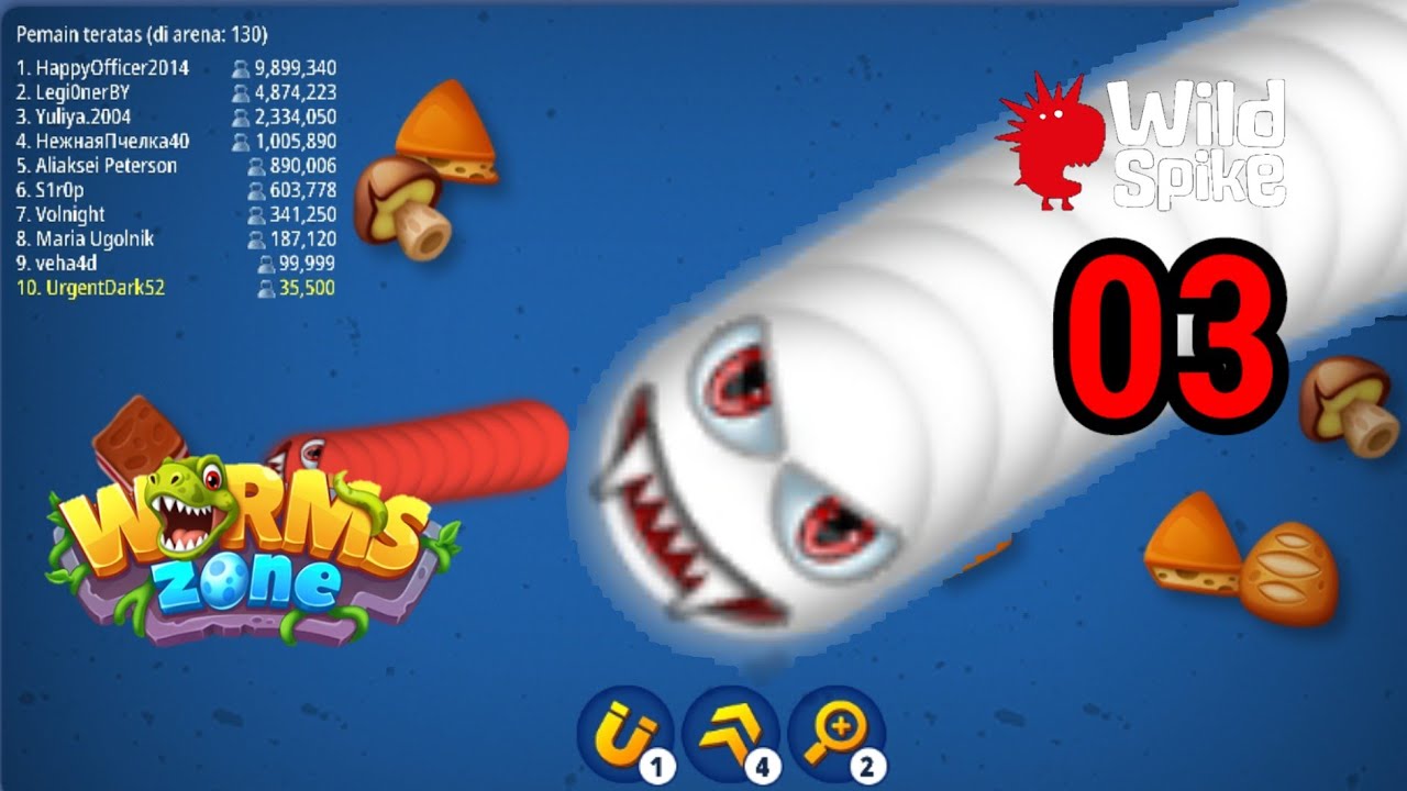 WormZone #03 | Fun worm game kill and eat all worms to reach the highest level | Gameplay