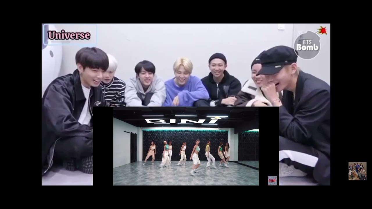 #bts react to bini pantropiko practice dance.