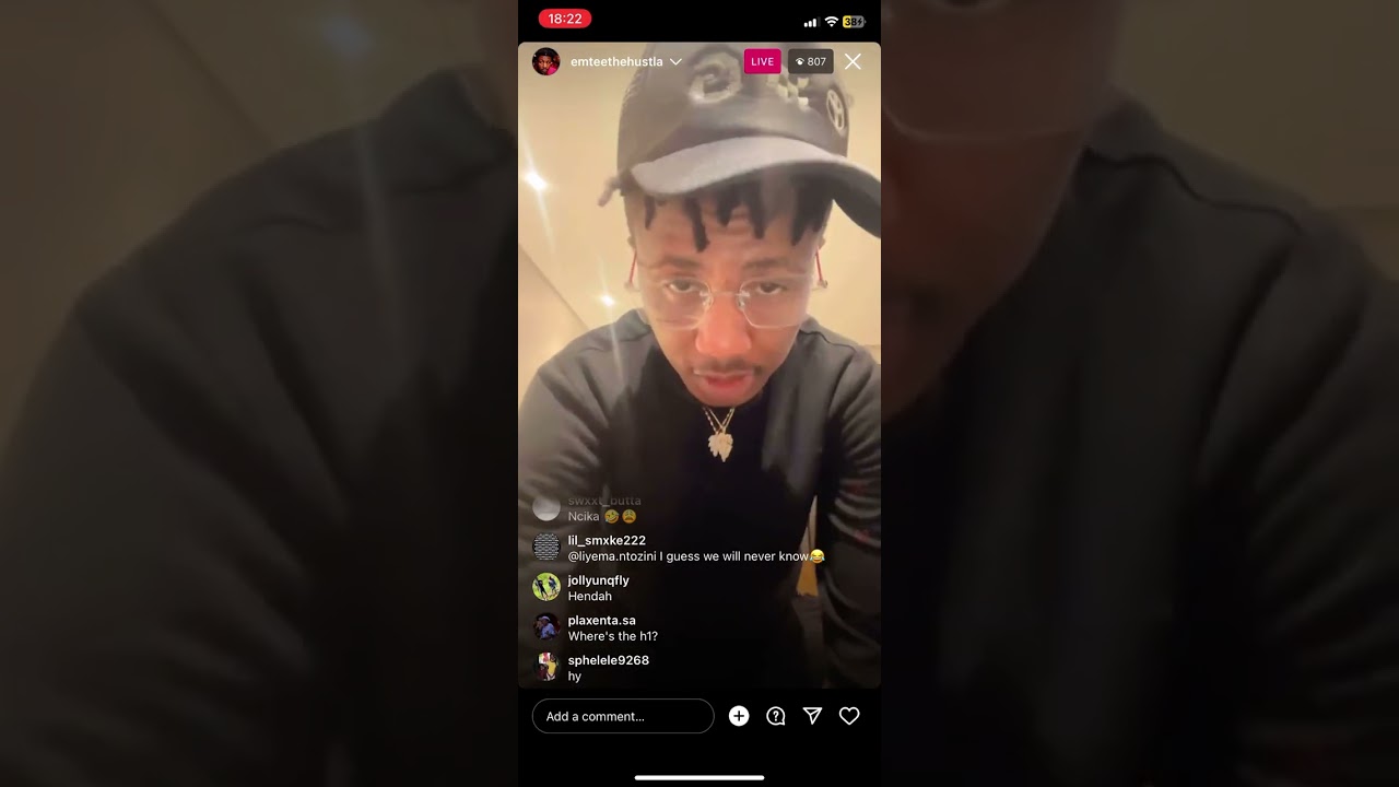 Emtee Trolls Fans On I.G Live
