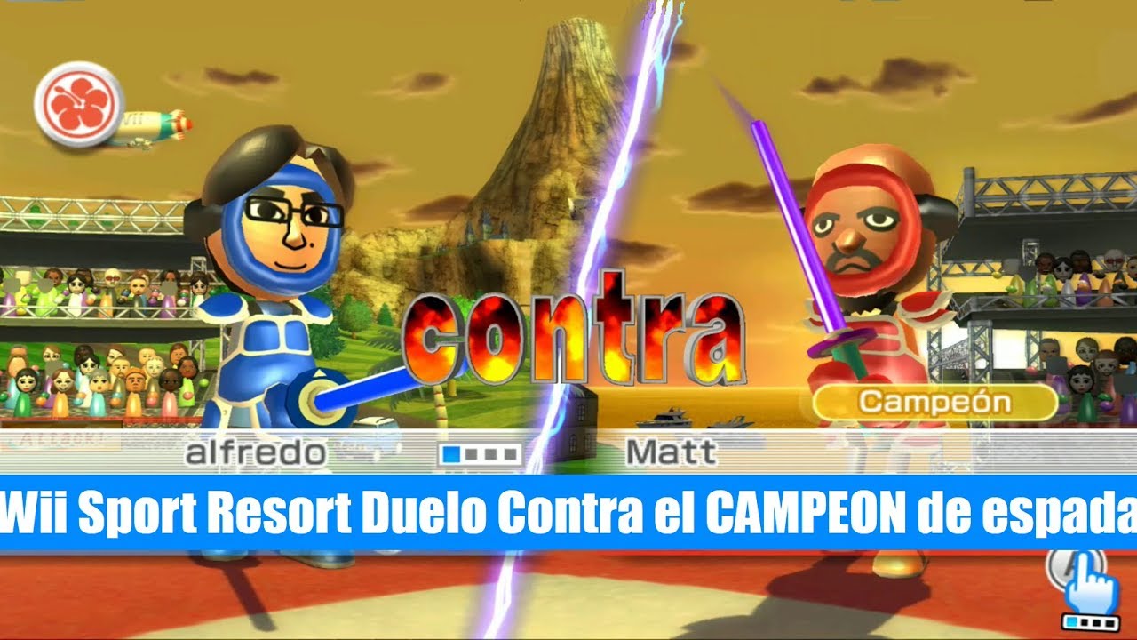 Wii Sport Resort Lucha con el Campeon de espada