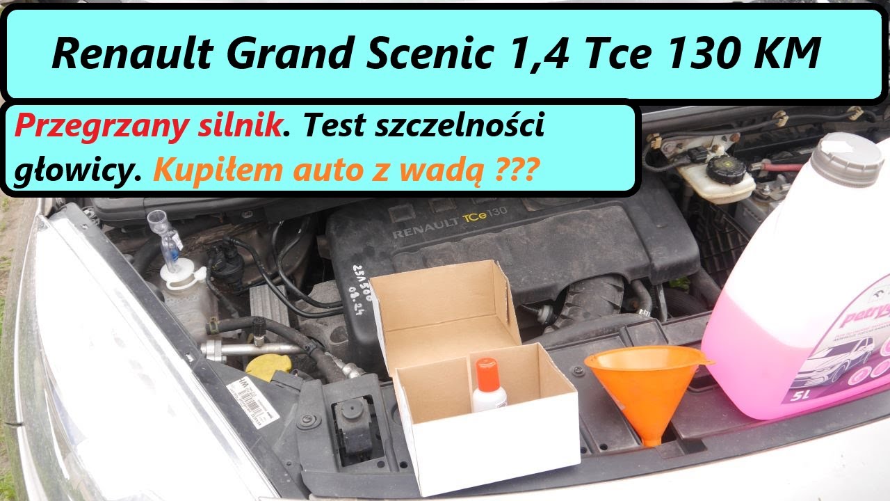 #rpgarażowo.  Renault Grand Scenic 1.4 Tce 130 KM z 2012 r. Przegrzany silnik. Pęknięta uszczelka.