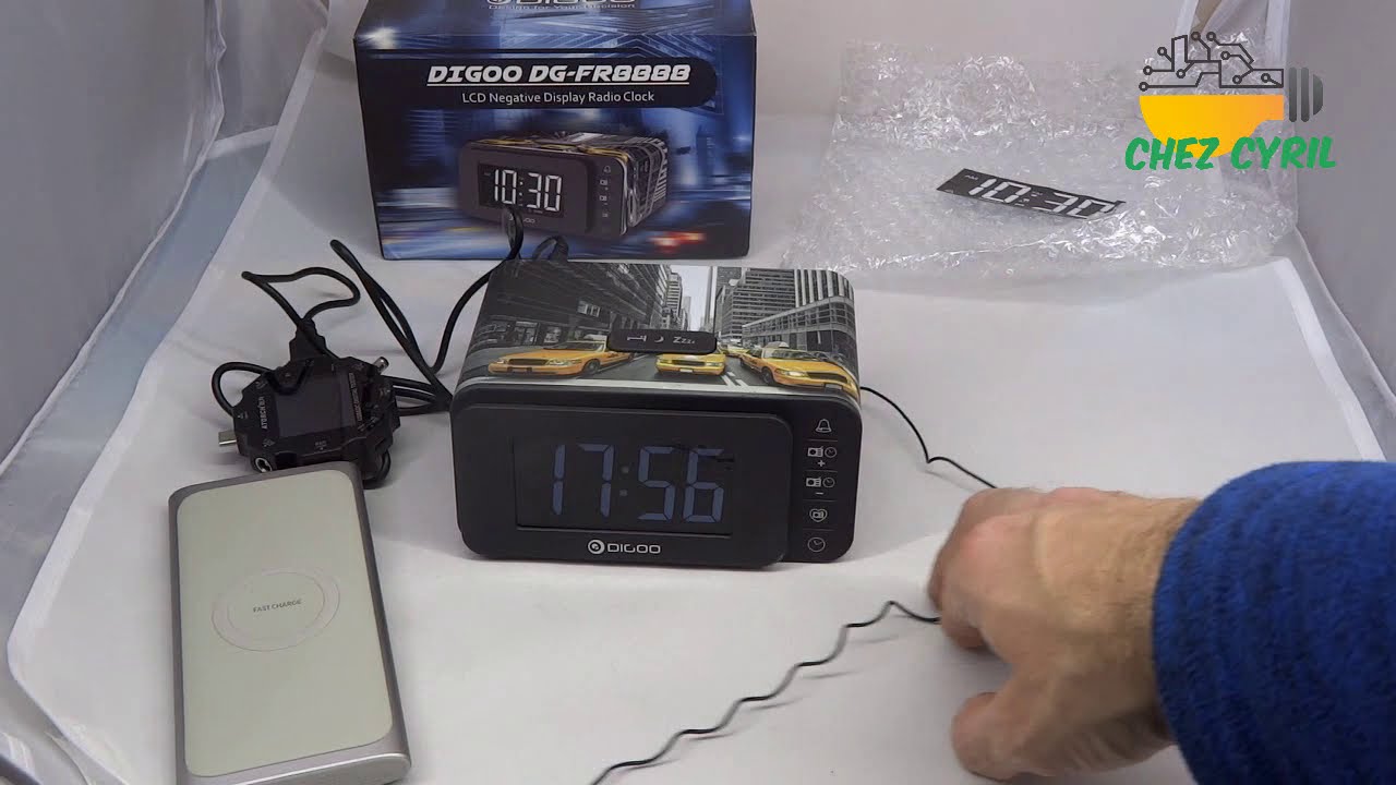 Radio reveil DIGOO DG FR8888, double alarme et 6 mémoires radio FM