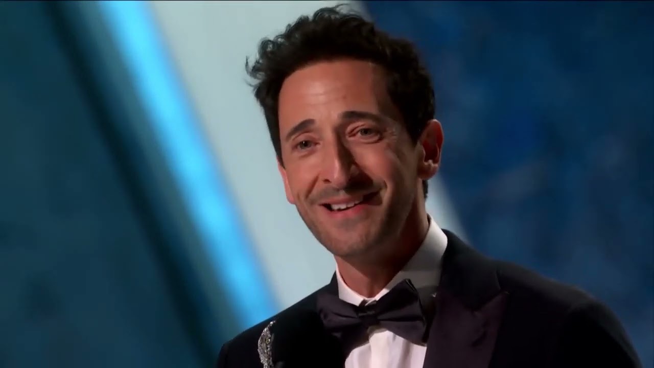 Adrien Brody wins the Academy Award for Best Actor for The Brutalist