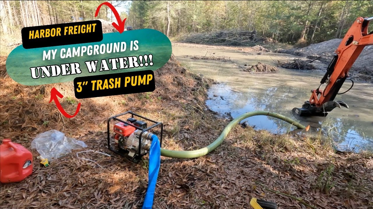 My Campground Flooded! Plus Septic System Update! - #harborfreight #camper  #flood #camping #rv