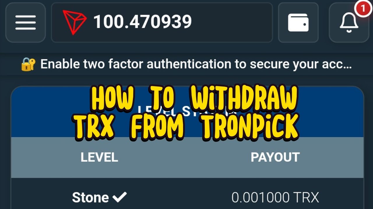 How to withdraw TRX from Tronpick