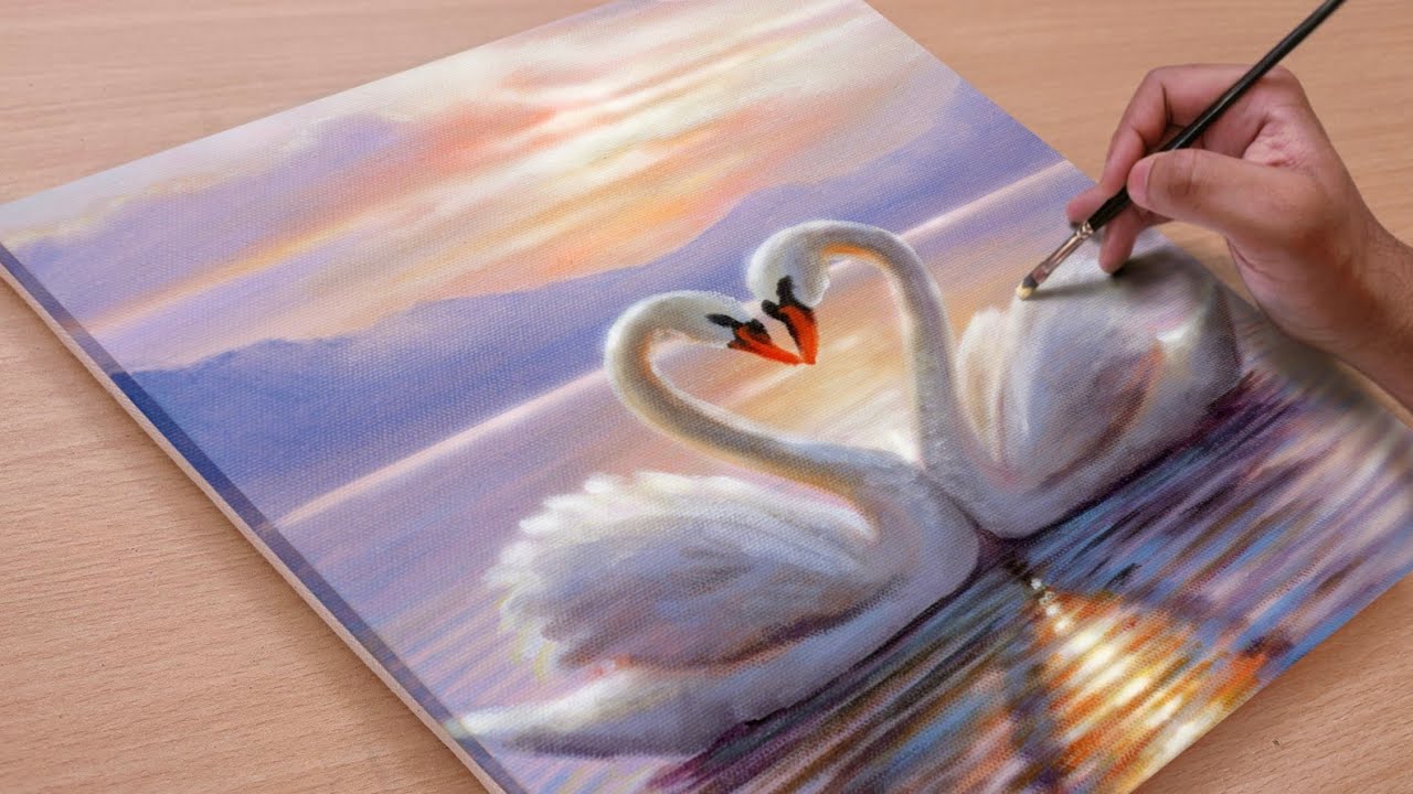 Painting a Beautiful Morning Scenary / Acrylic painting / Art paintings