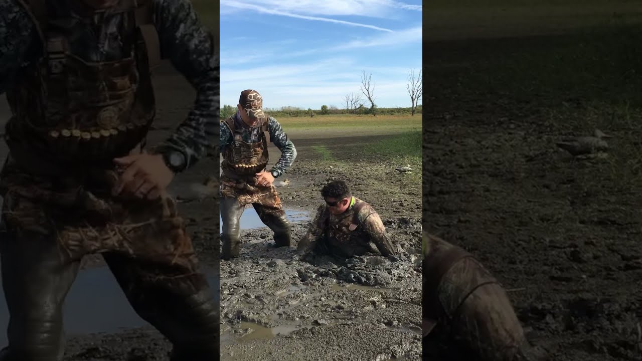 How’d He Get Stuck? - Waders Buried in Mud 