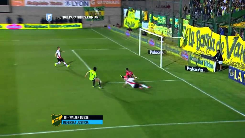 Gol de Busse. Defensa 1 River 0 Fecha 19. Torneo Primera Divisi&oacute;n 2015.FPT